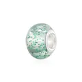 Light green tie-dye resin charm bead with internal green glitter and metal core - Light Green Sequins