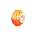 Macro detail of 9x14mm amber resin charm bead with silver core and cracked gold texture - 10 Pieces/Pack (9x14mm) / Golden Orange Gradient (17)