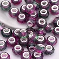 Perles en résine facettées violet et vert avec noyau en argent pour bracelets DIY - Dégradé Violet Vert (5)