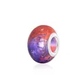 Macro shot of 9x14mm red-purple gradient resin charm bead with silver metal core - 10 Pieces/Pack (9x14mm) / Red Purple Gradient (2)