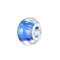 DIY charm bead in blue resin with a silver metal core for customized jewelry - Blue (1)