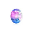 Rainbow galaxy gradient resin bead with silver metal core for DIY jewelry making - Pink Purple Dark Blue Starry Sky Gradient Style (2) / 10 Pieces Pack