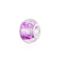 Pink and purple resin large hole beads for DIY bracelets with polished silver metal core - Pink Purple (2)