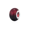 9x14mm large hole resin charm bead with red and black marble texture and silver core - 10 Pieces/Pack (9x14mm) / Red Black Gradient (4)