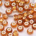 Perles à facettes en résine ambrée avec noyau en argent pour bracelets européens - Ambre (6)