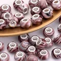 Purple and brown marble texture resin large hole bead with metallic inner core - Purple Coffee Marble(4)
