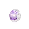 Purple resin large hole charm bead with silver metal core for DIY jewelry making - Purple(4)