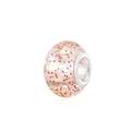 Pink translucent DIY tie-dye crystal bead with red hexagonal sequins and silver core - Flesh Pink Sequins