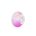 Pink gradient resin charm bead with gold foil texture and silver core detail - Pink Gradient Style (6) / 10 Pieces Pack