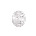 Tie-dye resin big hole bead with silver glitter and polished metal core for DIY charms - Transparent Sequins