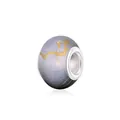Polished grey resin bead with gold crackle pattern and silver core detail - Gray Black Gradient Style (7) / 10 Pieces Pack