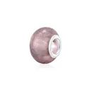 Polished resin bead charm in dusty rose with golden glitter and a silver metal core - Lavender