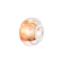 Translucent orange resin bead with silver large hole core for DIY charm bracelets - Amber (11)