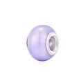 Light purple resin bead with large silver core and clouded texture for charm bracelets - Round Bead Style (10) / Lavender