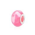 Cuenta de resina jaspeada rosa y blanca con núcleo de metal para pulsera DIY - Mármol Rosa Blanco