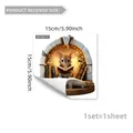 Detail of 15x15cm cartoon mouse reading wall sticker with 3D stone arch effect - Stone Arch Mouse Study Room (MS7266-YC)