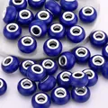 Dunkelblaue 14mm Acrylperlen mit Marmor-Crackle-Effekt und silbernem Metallkern - Dunkelblau