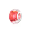 Vibrant orange gradient resin bead with large silver metal core for DIY bracelet charms - Red Gradient (12)
