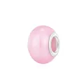 Pink pearlescent resin charm bead with silver metal core for DIY bracelet making - Round Bead Style (11) / Pink Pearlescent