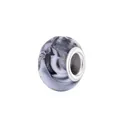 Cuenta de resina de mármol gris con núcleo de metal plateado para pulseras DIY - Mármol Blanco Negro Gris