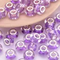Cuentas redondas de resina púrpura con núcleo de metal para pulseras de DIY - Púrpura (6)