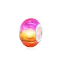 Rainbow gradient resin charm bead with silver core for DIY bracelet making - Rose Purple Yellow Orange Red Gradient Style (7) / 10 Pieces Pack