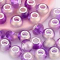 Macro shot of purple gradient acrylic resin large hole beads with silver metal cores - Purple Gradient Style (9)
