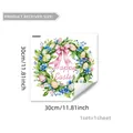 Détail macro de l'autocollant de toilette Joyeuses Pâques avec couronne et œufs 30x30cm - Style Couronne d'Œufs de Pâques Aquarelle (M14559)