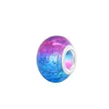 9x14mm large hole resin bead with purple blue gradient ice crack and silver metal core - 10 Pieces/Pack (9x14mm) / Purple Blue Gradient (7)