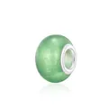 Grüne Harzperle mit Glitzereffekt und Silberkern für DIY-Armbänder und Schmuck - Smaragdgrün