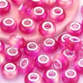 Rosa Acryl-Regenbogenperlen mit großen Löchern und Metallkern für DIY-Schmuckbau - Pink Glitzer Stil (3)