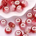 Red and pink gradient acrylic resin beads with gold veins and large metal core holes - Red Pink Gradient (9)