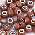 Braune Acrylperlen mit großen Löchern und Facetten-Rissmuster für DIY Armband-Schmuck - Braun