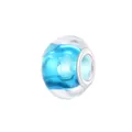 Sky blue resin large hole bead with silver metal rings for DIY bracelet jewelry - Sky Blue (6)