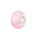 Rosa Harzperle mit Glitzereffekt und Silberkern für die DIY-Armbandherstellung - Rosa Glitzer