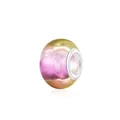 Pink and orange gradient resin charm bead with silver core for DIY jewelry making - Pink Yellow and Orange Gradient Style (10) / 10 Pieces Pack