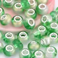 Regenbogenfarbene grüne Acrylperlen mit Silberkern für DIY-Schmuck und Halsketten - Grün Farbverlauf Stil (4)