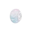 Pink and blue gradient 9x14mm resin bead charm with silver metal ends for DIY bracelets - 10 Pieces/Pack (9x14mm) / Pink Blue Gradient (9)