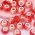 Acrylic rainbow gradient resin large hole beads with silver metal core for DIY bracelets - Red Champagne Gold Gradient Style (5)
