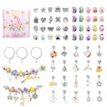 DIY colorful bead bracelet set with silver charms and pink unicorn gift box - Multicolor Set