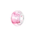 Polished pink resin charm bead with silver metal core for DIY bracelet jewelry - Pink (8)