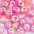 Rosa-goldene Farbverlauf-Acrylperlen mit Glitzereffekt und großem Silber-Metallkern - Pink Gold Farbverlauf Stil (1)
