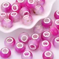 Acrylic bead with pink purple gradient and gold texture and silver metal core - Magenta Purple Gradient (1)