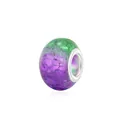 Green and purple gradient resin charm bead with ice crack texture and metal core - 10 Pieces/Pack (9x14mm) / Green Purple Gradient (14)