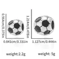 Detailed size comparison of two silver soccer ball charms with black enamel details - Classic Large Football Style