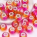 DIY Pandora style charms with pink orange gradient and glittery resin finish - Pink Orange Gold Gradient (1)