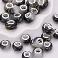 Ink-style black and gold acrylic large hole beads for DIY charm bracelets - Black Gray Gold (3)