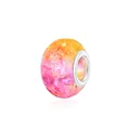 9x14mm pink and orange gradient resin charm bead with crushed stone interior and silver core - 10 Pieces/Pack (9x14mm) / Orange Pink Gradient (16)