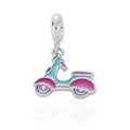 Colorful enamel motorcycle charm in silver alloy for DIY bracelets and necklaces - Vintage Motorcycle (2)