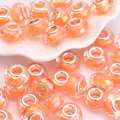 Polierte orangefarbene facettierte Harzperlen mit Silbermetallkern für DIY Schmuck - Orange (10)